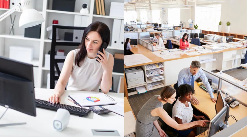 Two image in one: Remote vs Office Workers